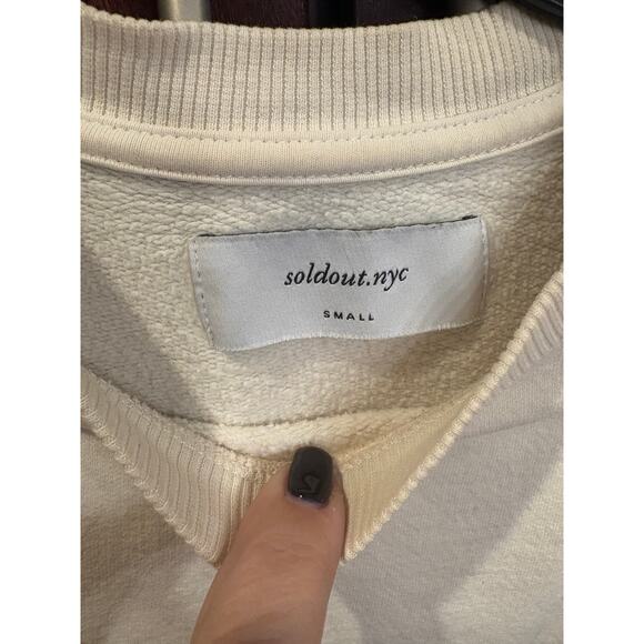 Soldout NYC Cream The Just Enough Puff Long Sleeve 100% Organic Cotton Size S - Picture 5 of 7